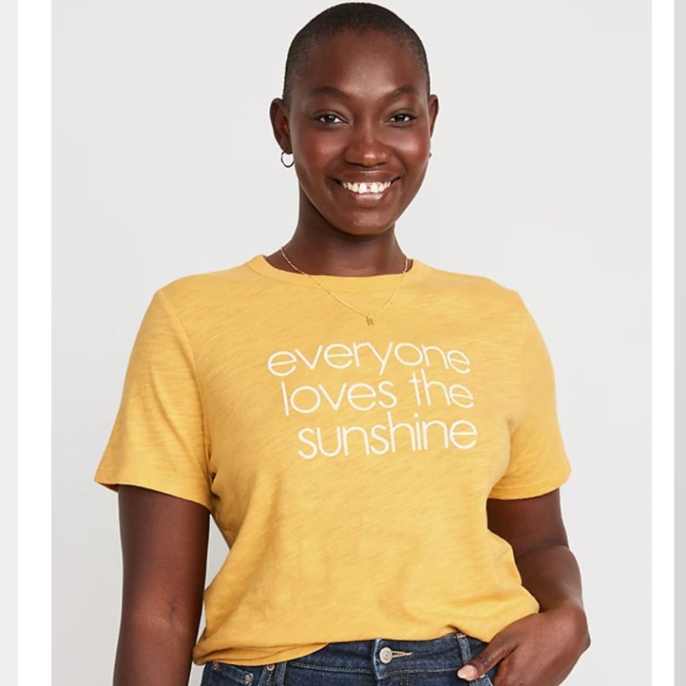 EveryWear Slub-Knit Sunshine Graphic Tee - NWT
